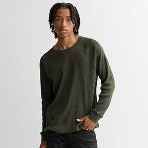 Men's Retrofit Long Sleeve Solid Thermal Tee Color: Olive  Size: XL